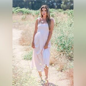 Brand new with tags Stunning Pink and yellow seer sucker Maxi maternity dress.